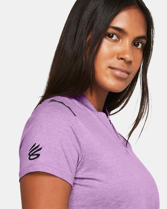 Women's Curry Splash Short Sleeve Polo in Purple image number 2